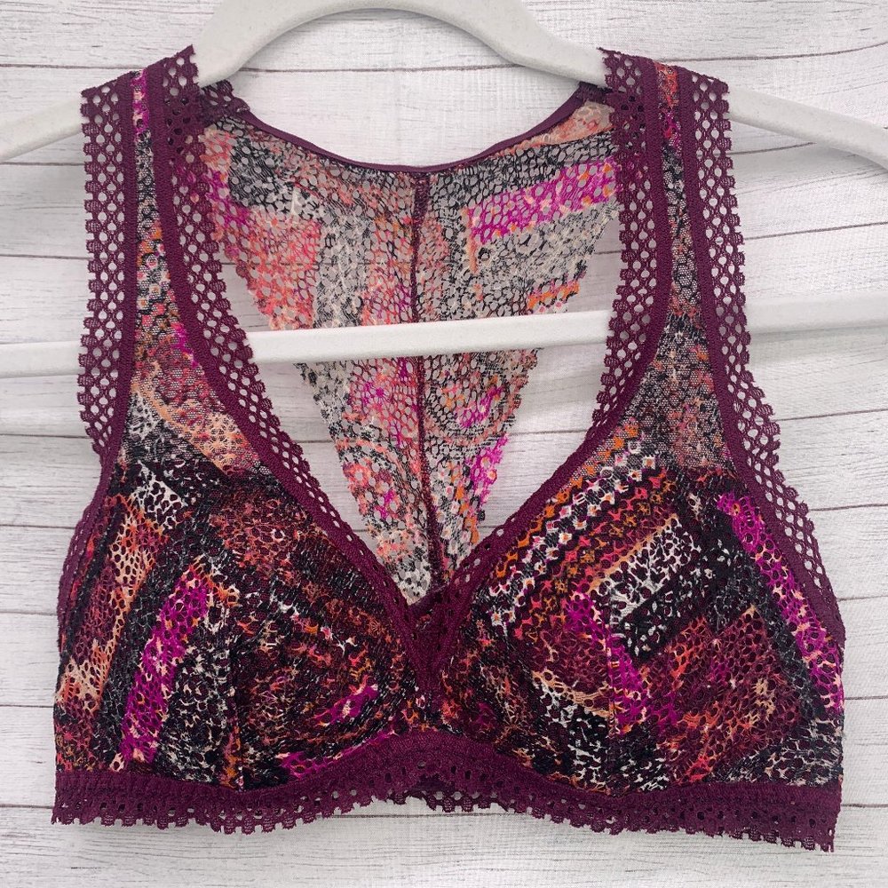 Victoria's Secret Womens Purple Lace Bralette Size Extra Small XS Racerback
